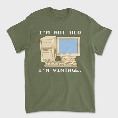 Унисекс Мъжка Тениска, Vintage Computer