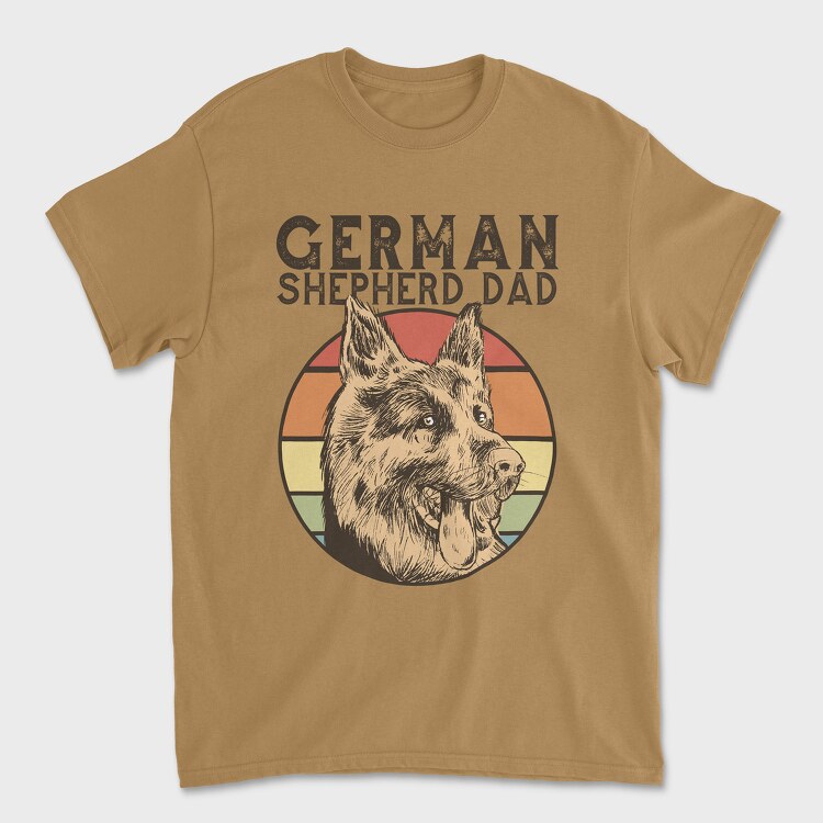 German Shepherd Dad, Унисекс Мъжка Тениска