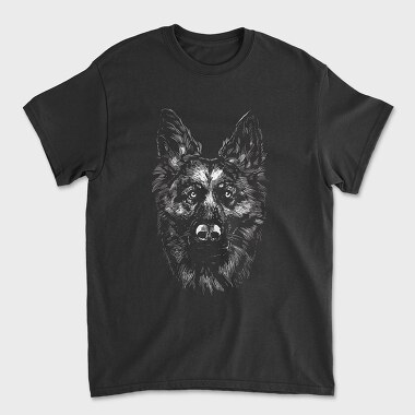German Shepherd Monochrome, Unisex Men's T-Shirt