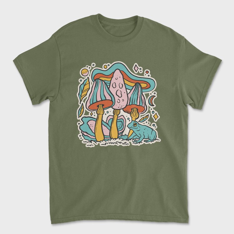 Pastel Retro Mushrooms, Unisex Men's T-Shirt