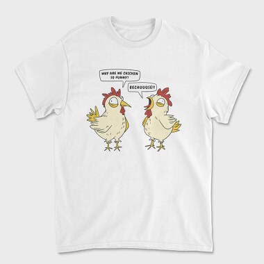 Унисекс Мъжка Тениска, Crazy Funny Chickens