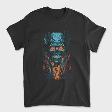 Skull Flames, Unisex Men's T-Shirt