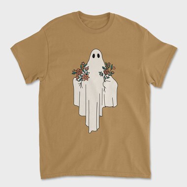 Ghost With Flowers, Unisex Men's T-Shirt