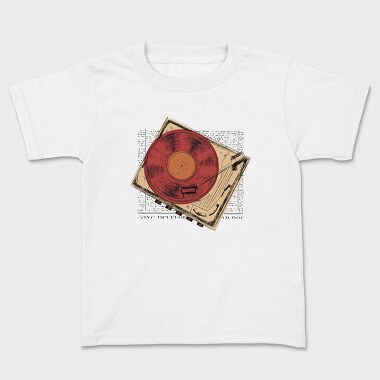 Vintage Turntable, Kids' T-Shirt