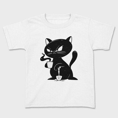 Black Cat Coffee, Kids' T-Shirt