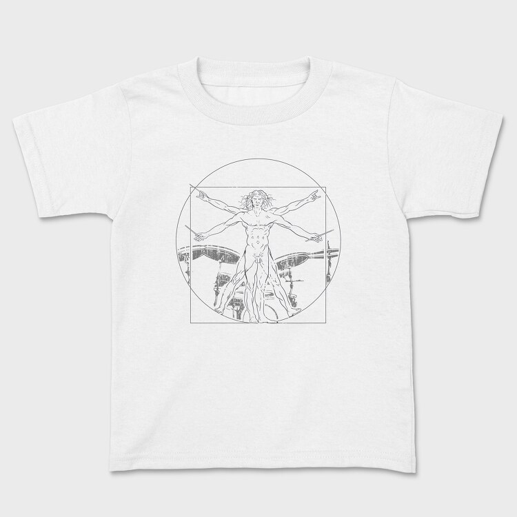 Vitruvian Drummer, Kids' T-Shirt