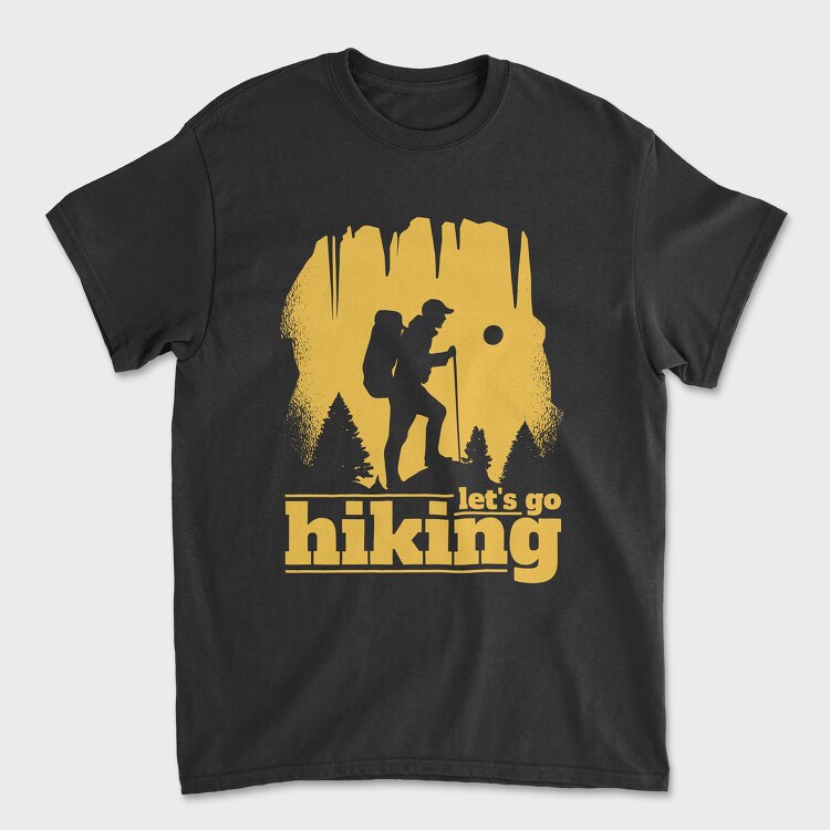 Lets Go Hiking Yellow, Unisex Men's T-Shirt