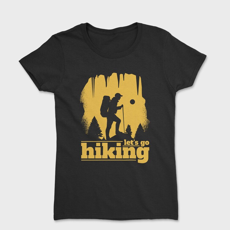 Lets Go Hiking Yellow, Women's T-Shirt