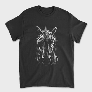 Blindfold Unicorn Portrait, Unisex Men's T-Shirt