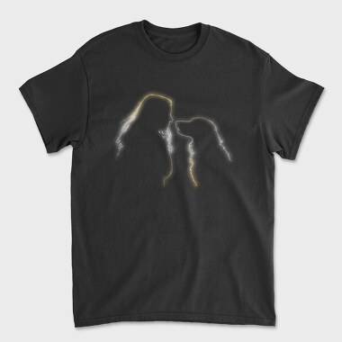 Girl and Golden Retriever, Unisex Men's T-Shirt