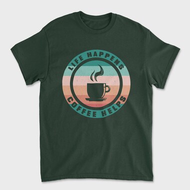Life Happens Coffee Helps, Unisex Men's T-Shirt
