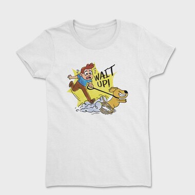 Wait Up Guy Walking Dog, Women's T-Shirt