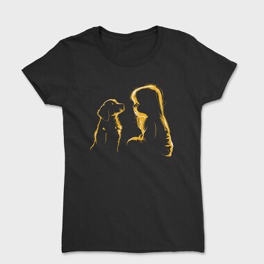 Girl Dog Silhouette, Women's T-Shirt
