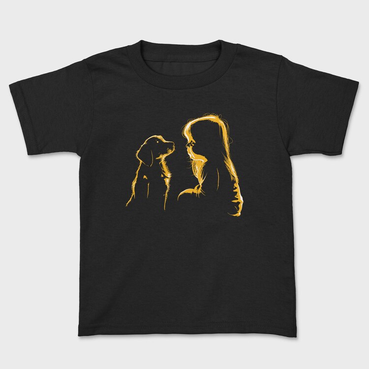 Girl Dog Silhouette, Kids' T-Shirt