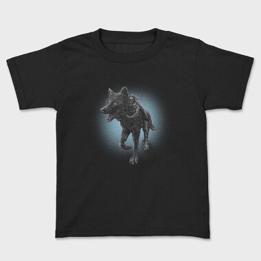 Girl Riding Wolf, Kids' T-Shirt