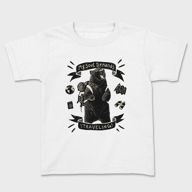 Wanderlust Bear, Kids' T-Shirt