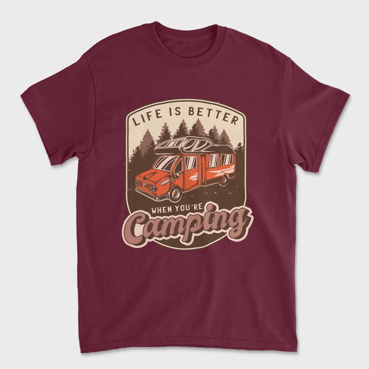 Life Is Better When Youre Camping, Unisex Men's T-Shirt