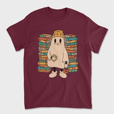 Books Cute Ghost, Unisex Men's T-Shirt