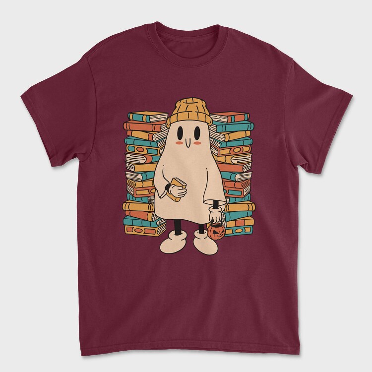 Books Cute Ghost, Унисекс Мъжка Тениска
