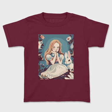Cute Girl With Rabbit, Kids' T-Shirt