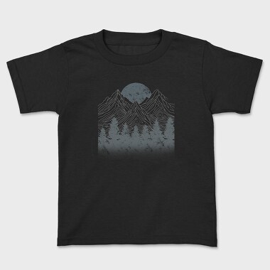 Lineal Mountains Pine Trees, Kids' T-Shirt