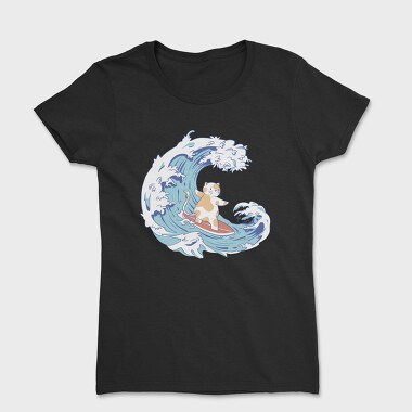 Cute Surfer Cat, Women's T-Shirt