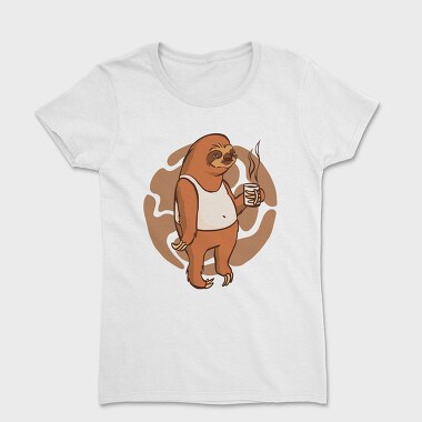 Sloth With Coffee Mug, Women's T-Shirt