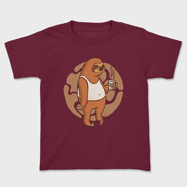 Sloth With Coffee Mug, Детска Тениска