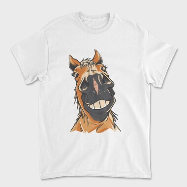 Smiling Horse, Unisex Men's T-Shirt