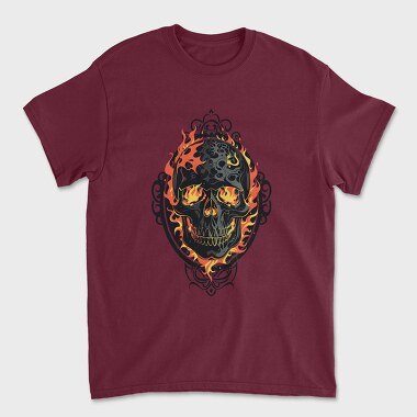 Gothic Skull on Fire, Unisex Men's T-Shirt
