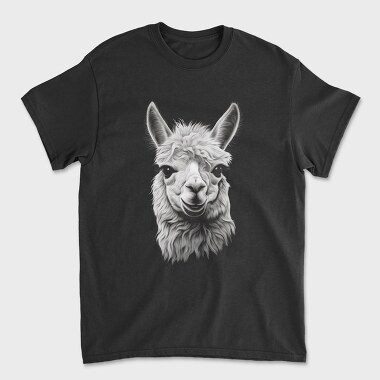 Llama Portrait, Unisex Men's T-Shirt