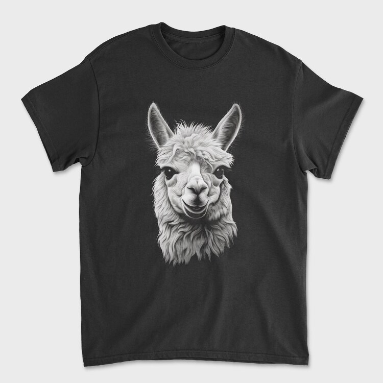 Llama Portrait, Unisex Men's T-Shirt