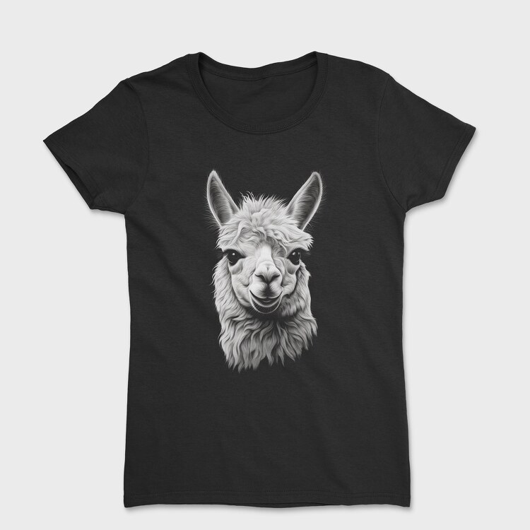 Llama Portrait, Women's T-Shirt