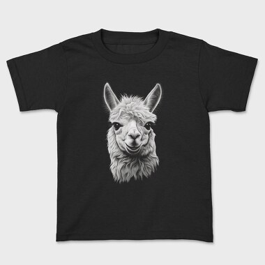 Llama Portrait, Kids' T-Shirt
