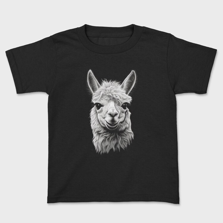 Llama Portrait, Kids' T-Shirt