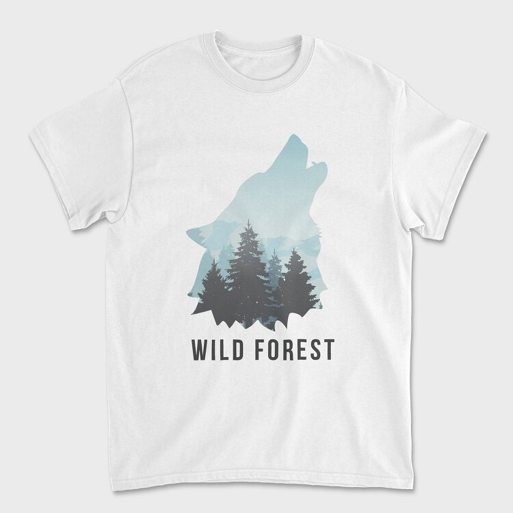 Wild Forest Wolf, Унисекс Мъжка Тениска
