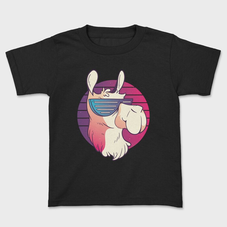 Llama Sunglasses Retro, Детска Тениска