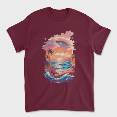 Greece Landscape Sunset, Unisex Men's T-Shirt