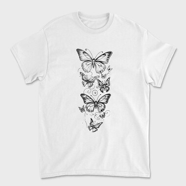 Butterflies Flying, Unisex Men's T-Shirt
