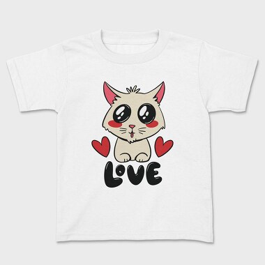 Love Cute Cat, Kids' T-Shirt