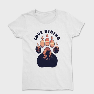Love Hiking Bear Paw, Women's T-Shirt
