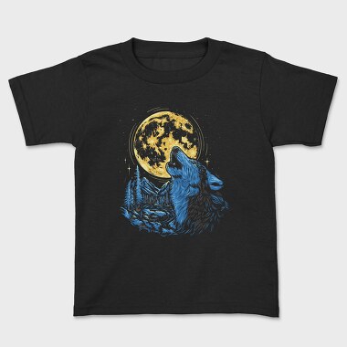 Wolf and Moon, Kids' T-Shirt