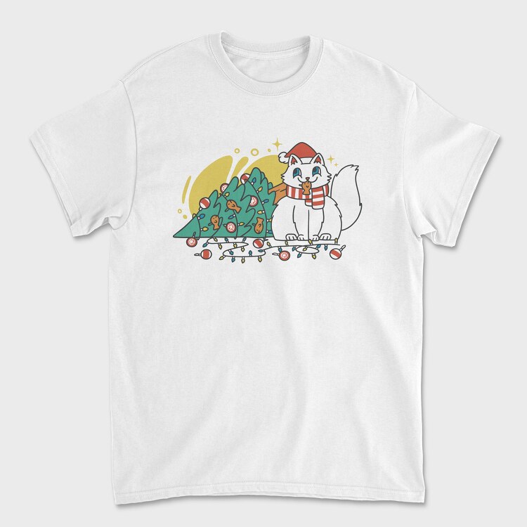 Guilty Christmas Cat, Unisex Men's T-Shirt