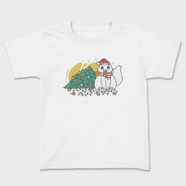 Guilty Christmas Cat, Kids' T-Shirt