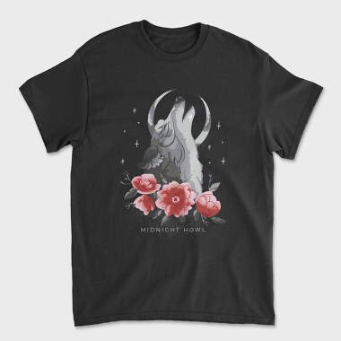 Wolf Moon Flowers, Unisex Men's T-Shirt