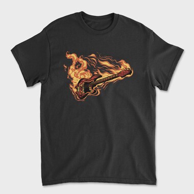Guitar on Fire, Unisex Men's T-Shirt