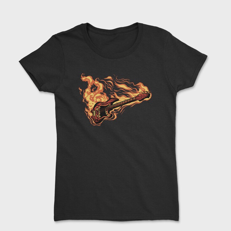 Guitar on Fire, Women's T-Shirt
