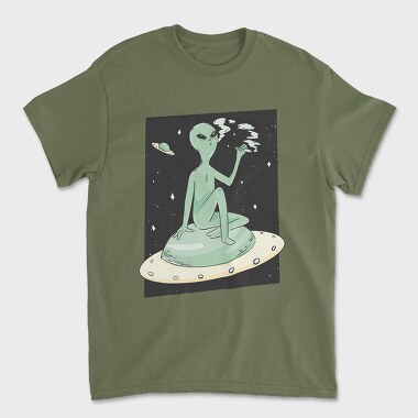 Marijuana Weed Alien, Unisex Men's T-Shirt