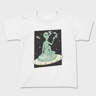 Marijuana Weed Alien, Kids' T-Shirt