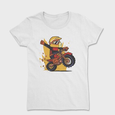 Women's T-Shirt, Dirt Bike Cartoon